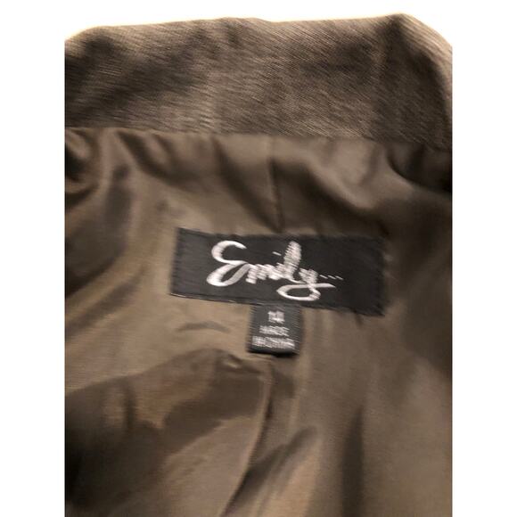 Emily Women Single Button Blazer Brown Size 14 Lapel Notch Collar Executive - Picture 7 of 13